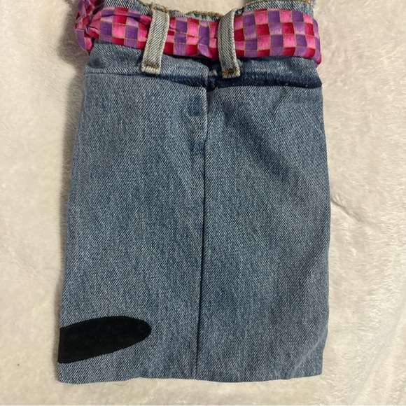 VTG Handmade black cat jean material with braided strap YTH Overall length 21” - Picture 3 of 5